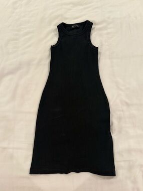 White Fox Boutique Black Ribbed Tank Mini Dress